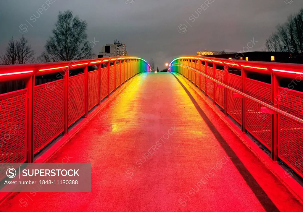 Übersetz pedestrian bridge, Dortmund, Ruhr district, North Rhine-Westphalia, Germany