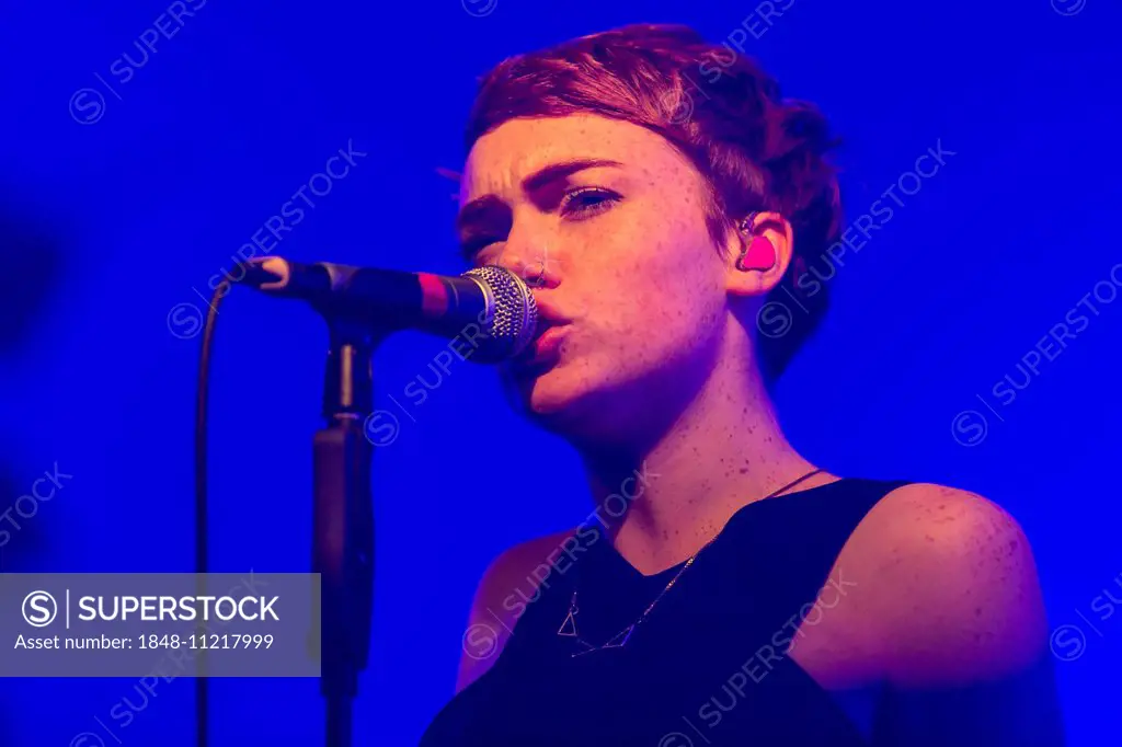 The British singer Chloe Howl, performing live at the Blue Balls Festival, Lucerne, Switzerland