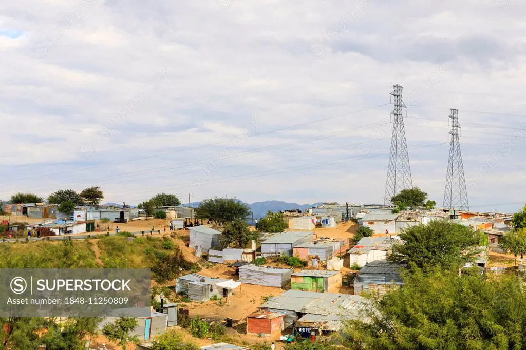 Shack settlement, slums, Katutura, Windhoek, Namibia