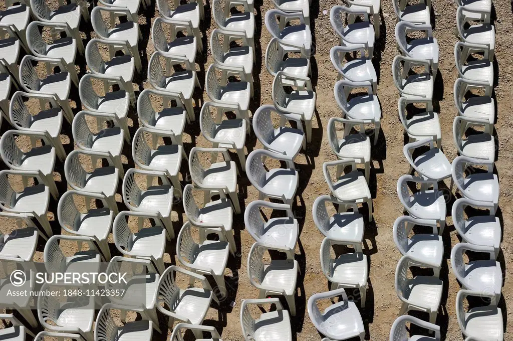 Rows of chairs from above