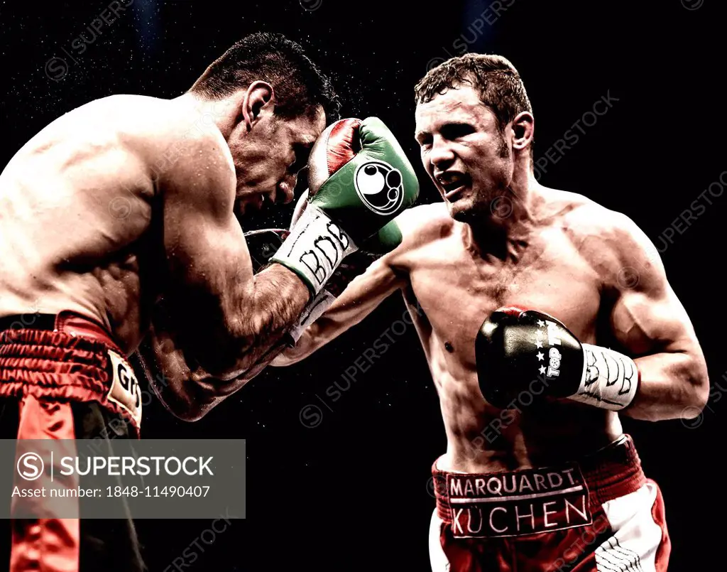 Felix Sturm, GER, vs Robert Stieglitz, GER, boxing, Super Middleweight, Porsche-Arena, Stuttgart, Baden-Württemberg, Germany
