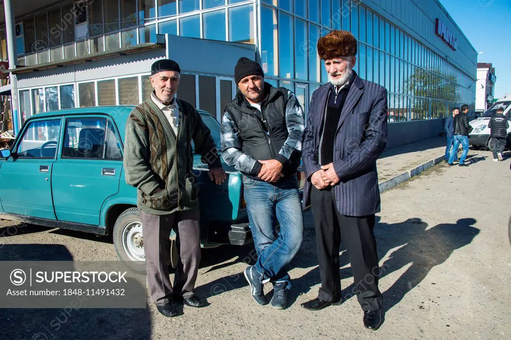 Friendly taxi drivers, Chechnya, Caucasus, Russia