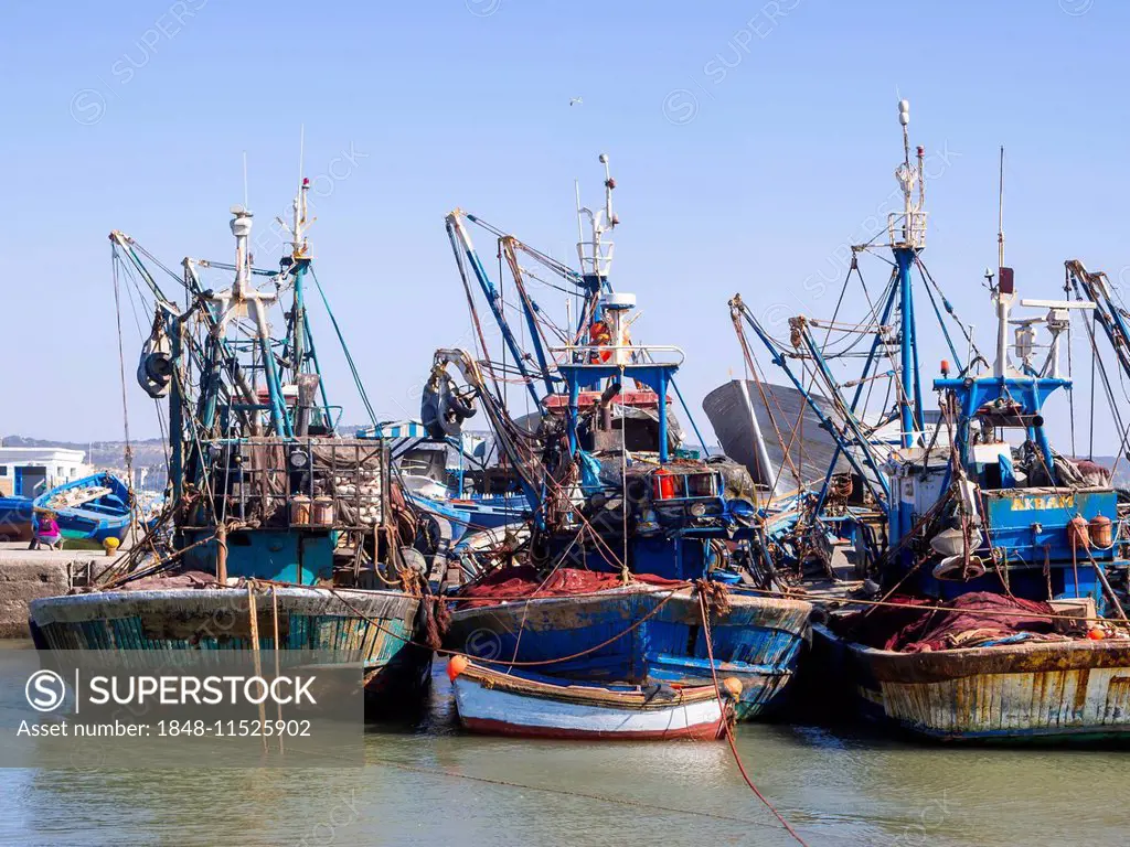 Trawler in the port of Essaouira, Unesco World Heritage Site, Morocco
