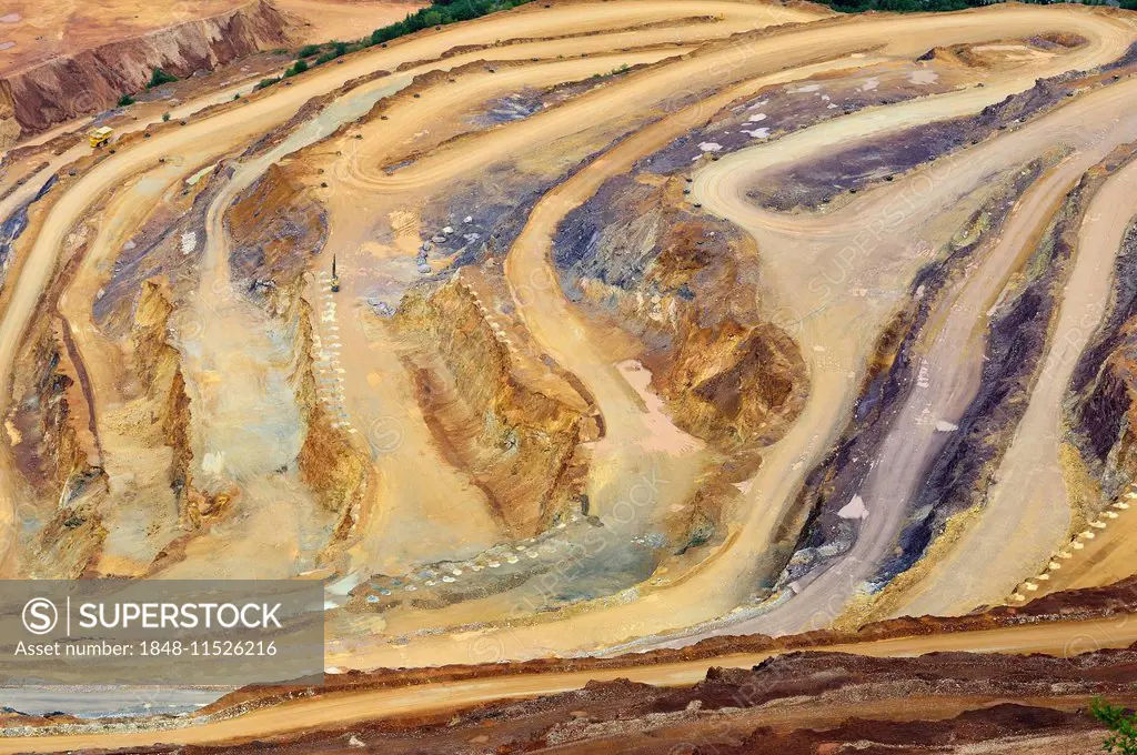 Open pit ore mining, Erzberg mountain at Eisenerz, Styria, Austria
