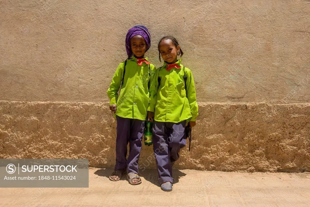 School girls wearing school uniforms, Asmara, Eritrea