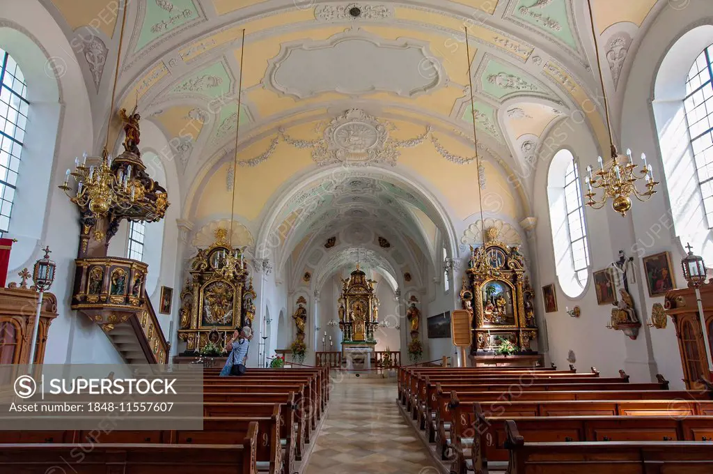 St. Michael, Seeshaupt, Pfaffenwinkel region, Upper Bavaria, Bavaria, Germany