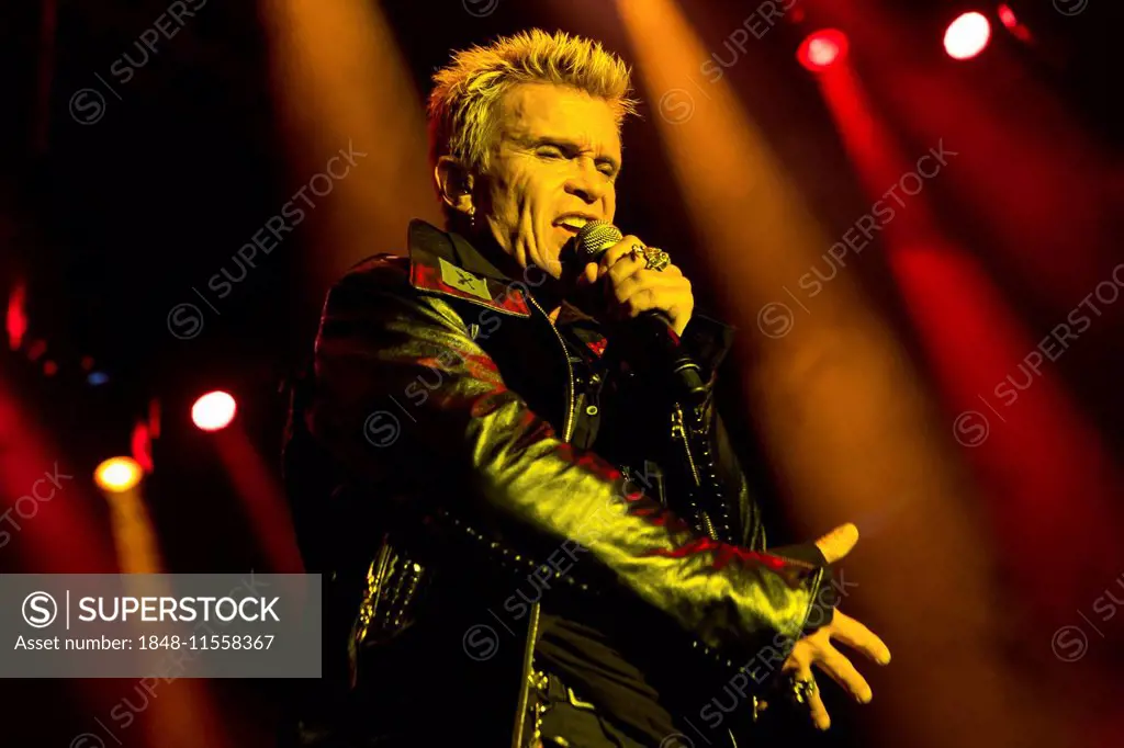 British rock singer Billy Idol, live in Hall 2, Lucerne, Switzerland