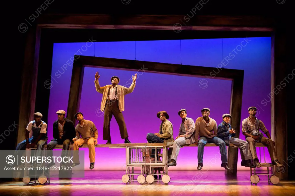 Performance of the musical Scottsboro Boys at the Garrick Theatre, West End, London, England, United Kingdom