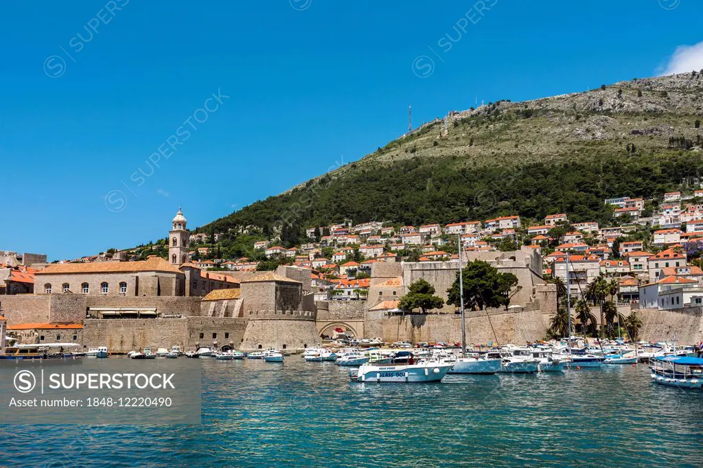 Harbour, historic centre, Dubrovnik, Adriatic, Dalmatia, Croatia