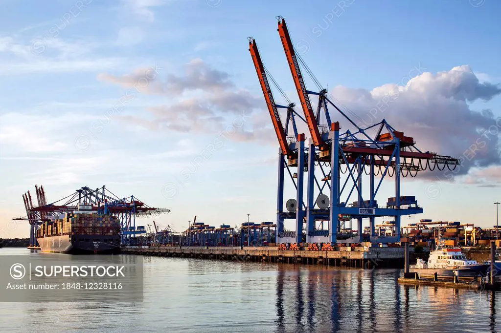 Container terminal Burchardkai in Waltershof Port of Hamburg, Hamburg, Germany