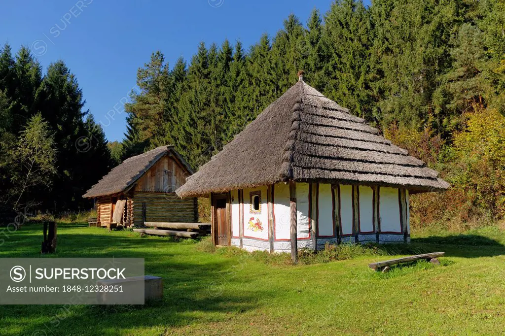 Early medieval village Unterrabnitz, open air museum, Mittelburgenland region, Burgenland, Austria