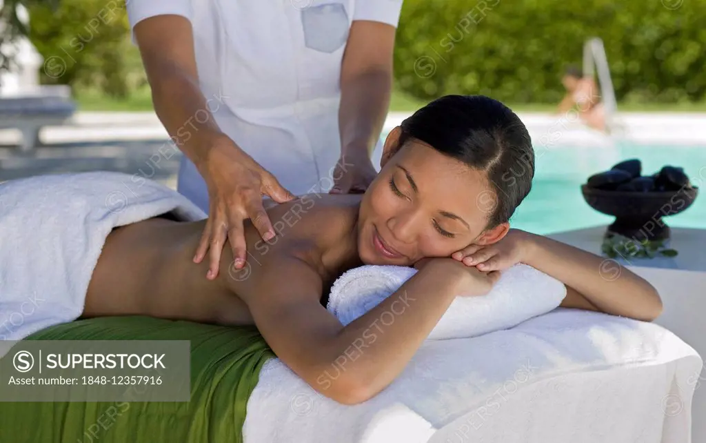 Woman enjoying a wellness and spa treatment, South Africa