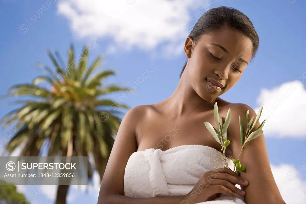 Young woman is enjoying a wellness and spa day