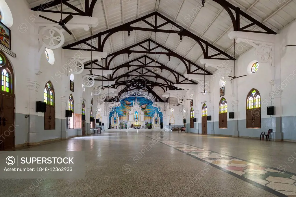 Interior view, St Mary's Church, Vizhinjam, Kerala, India