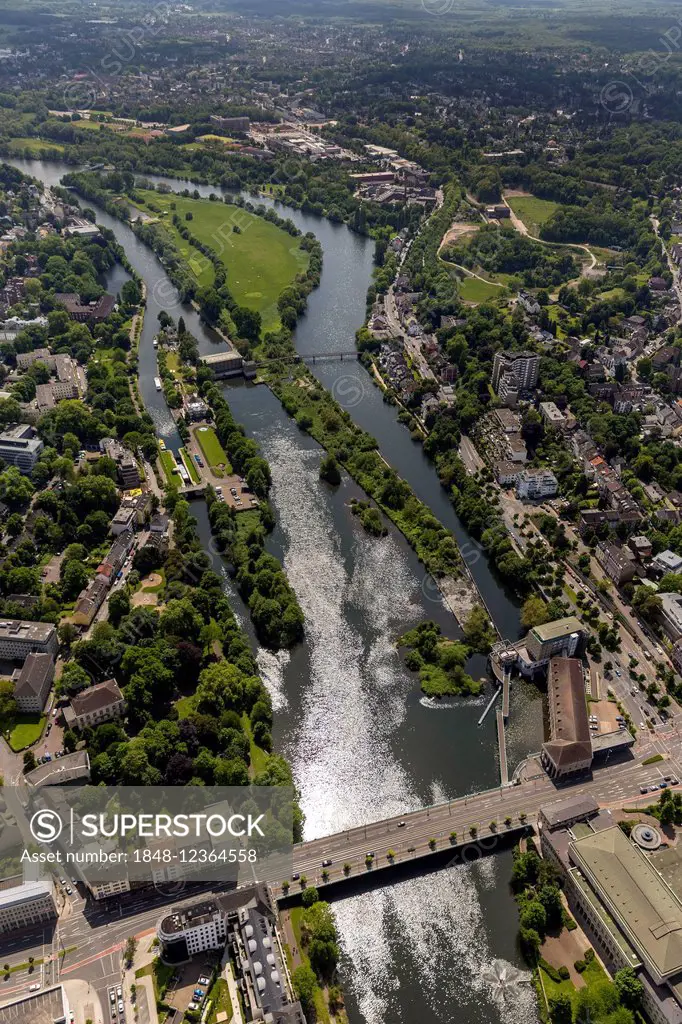 Aerial view, Ruhr Area, Ruhrtal, Ruhr Valley, Mülheim an der Ruhr, Ruhr Area, North Rhine-Westphalia, Germany