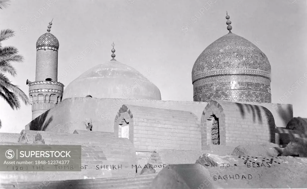 Tomb of Sheik Maroof, historical photo, circa 1930, Baghdad, Iraq, Middle East, Asia