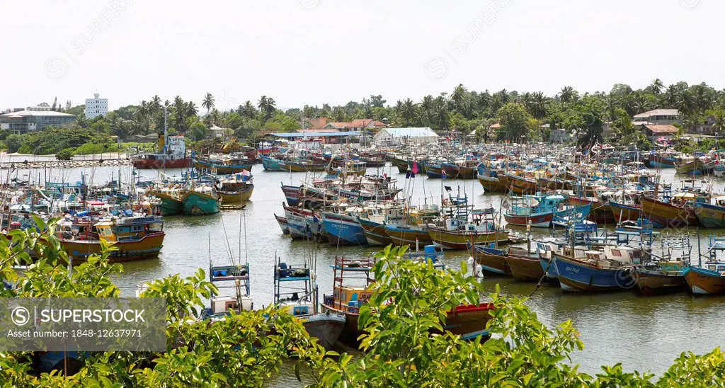 Fishing port, Beruwela, Western Province, Ceylon, Sri Lanka