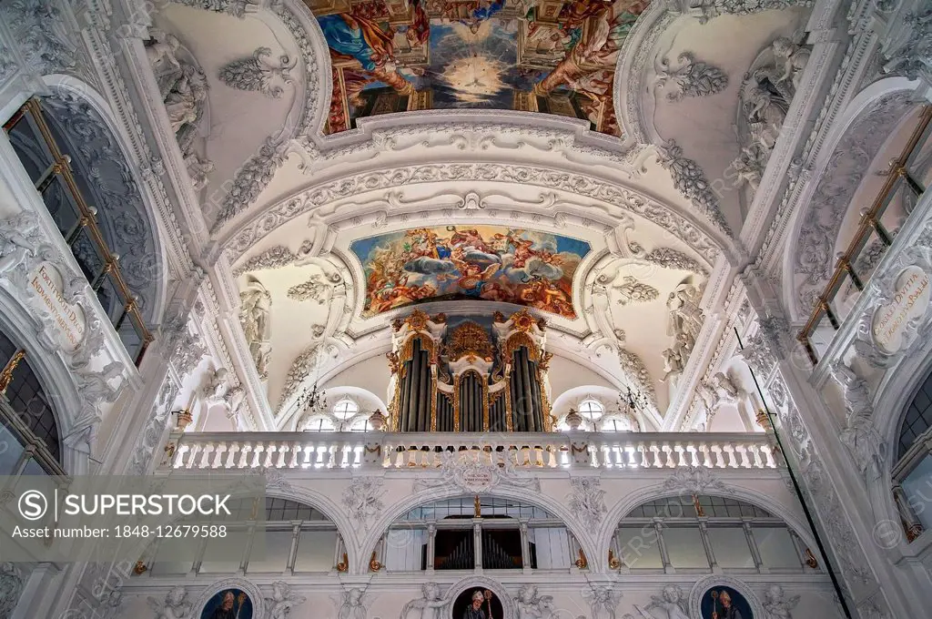 Organ loft, Benediktbeuern, Bavaria, Germany