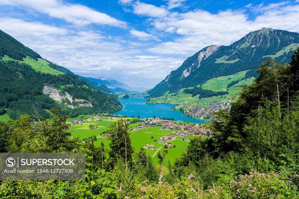 Lake Lungern, natural reservoir, Lungern, Canton of Obwalden, Switzerland