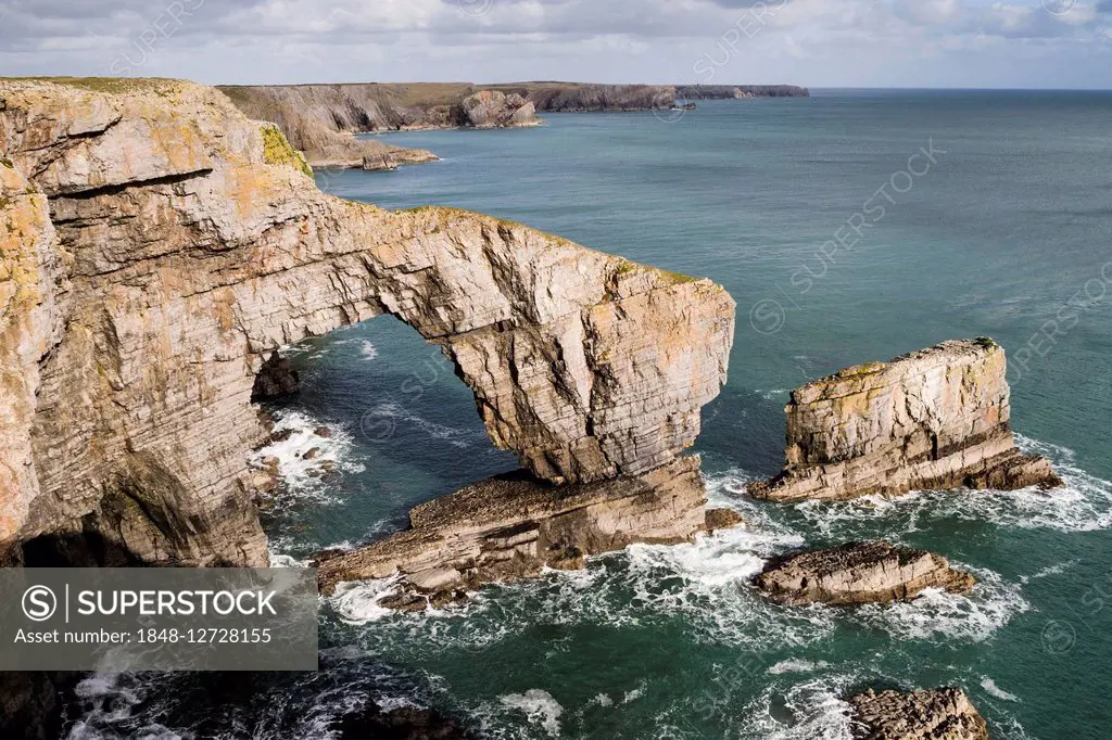 Coast, Green Bridge of Wales, Pembrokeshire, Wales, Great Britain