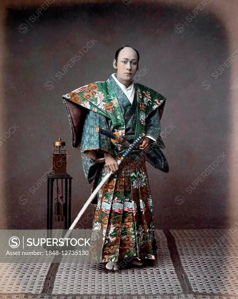 Samurai with sword, Japan