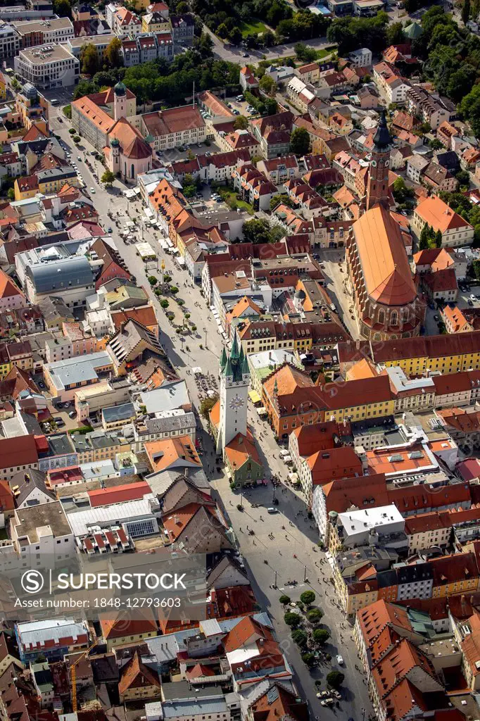 City tower, Straubing, Lower Bavaria, Bavaria, Germany