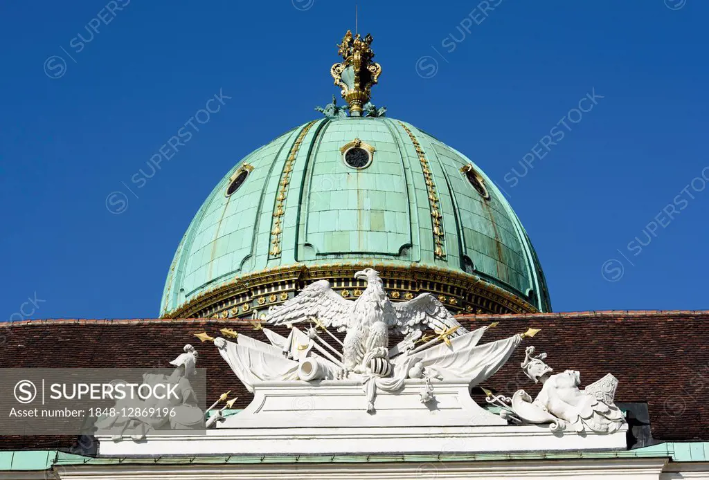 Hofburg Palace, dome and portal, Vienna, Austria