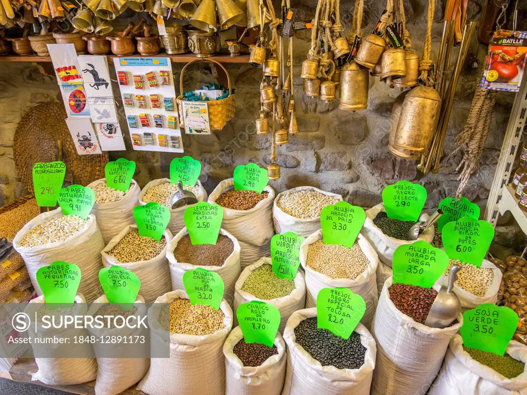 Spices in a shop, Potes, Cantabria, Spain
