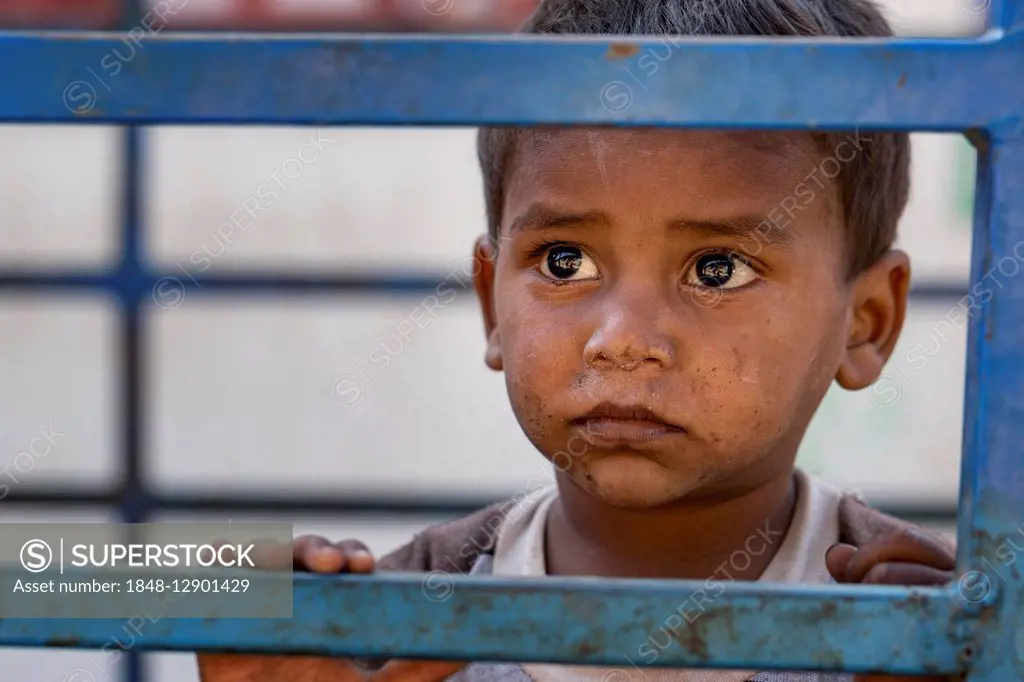Kid, little boy, portrait, Pushkar, Rajasthan, India