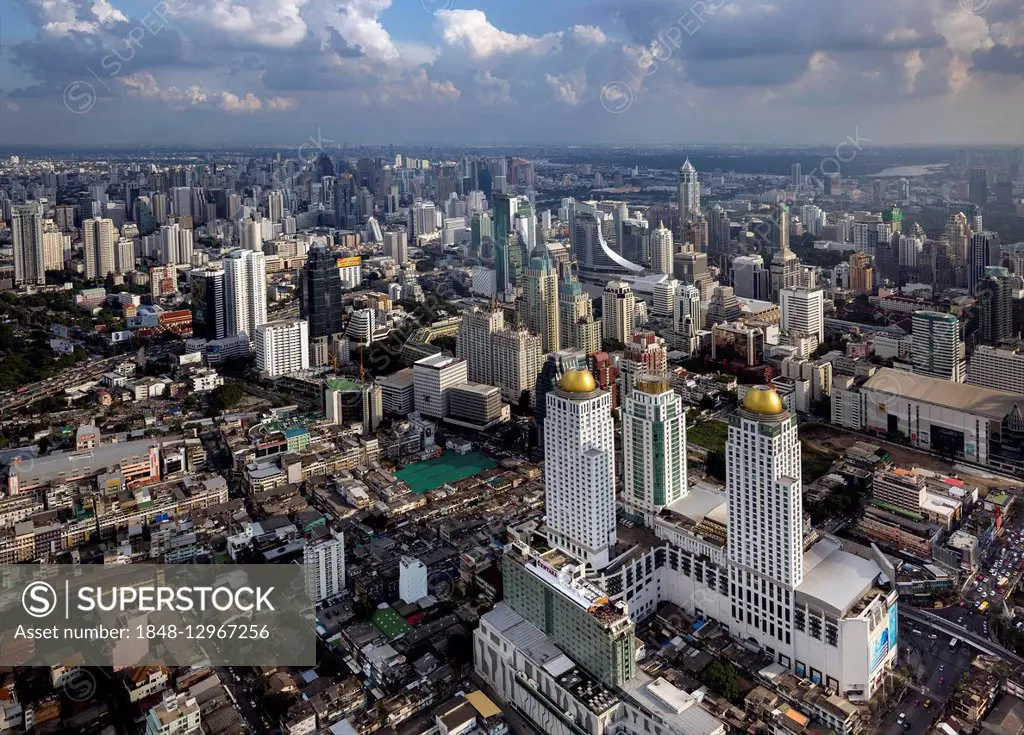 View of city from Baiyoke Tower, Pratunam Mall, Asian Wide Trading Center, Bangkok, Thailand
