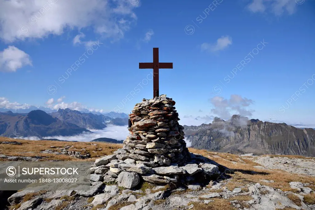 The Silberen summit cross, Canton of Schwyz, Switzerland