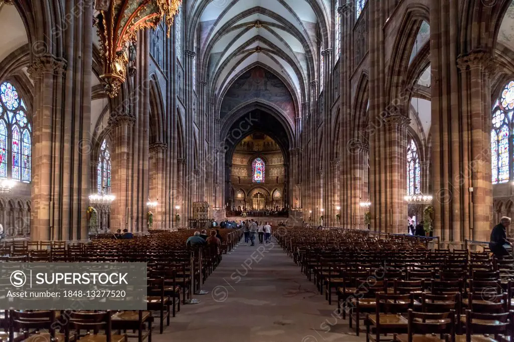 Interior, Strasbourg Cathedral, Strasbourg, Alsace, France