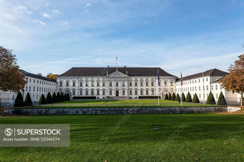 Schloss Bellevue, Bellevue Palace, official residence of the President of the Federal Republic of Germany, Berlin, Germany