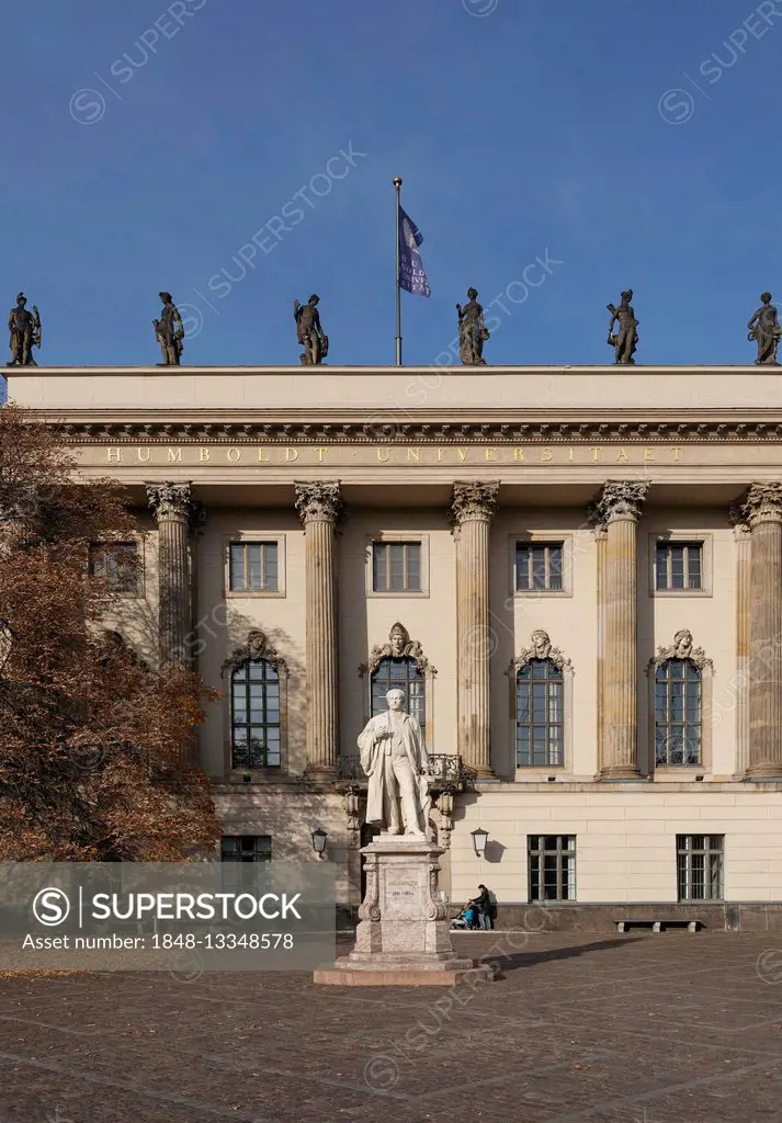Humboldt University with Alexander von Humboldt statue, Berlin, Germany