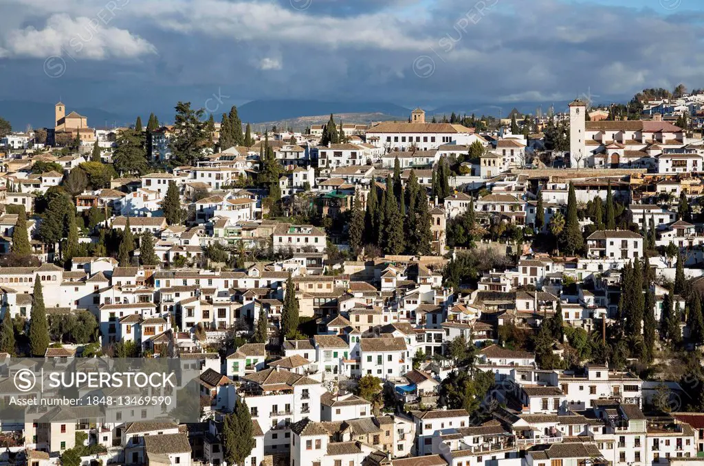 The Albaicín, Moorish quarter, Granada, Granada province, Andalusia, Spain