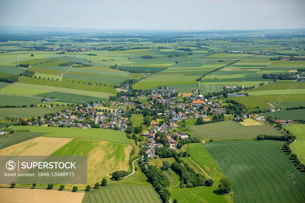 Aerial view, Drewer, Warstein, Sauerland, North Rhine-Westphalia, Germany