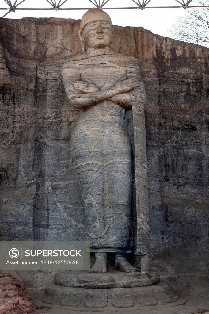 Standing Buddha, Gal Vihara, Sacred City, Polonnaruwa, North Central Province, Sri Lanka
