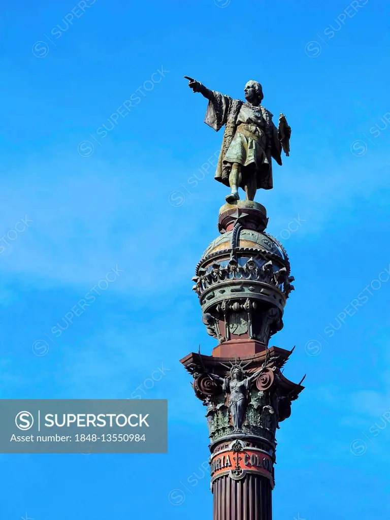 Monument of Christopher Columbus, Barcelona, Catalonia, Spain