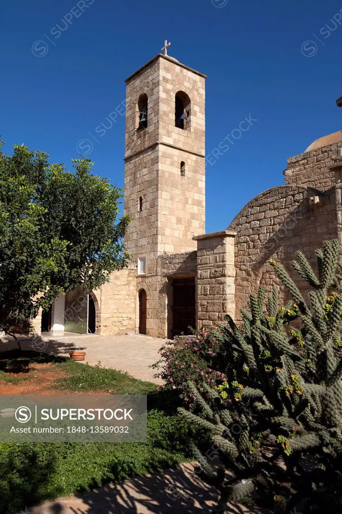 Bell tower, St. Barnabas Church, St. Barnabas Monastery, Salamis, Northern Cyprus, Cyprus