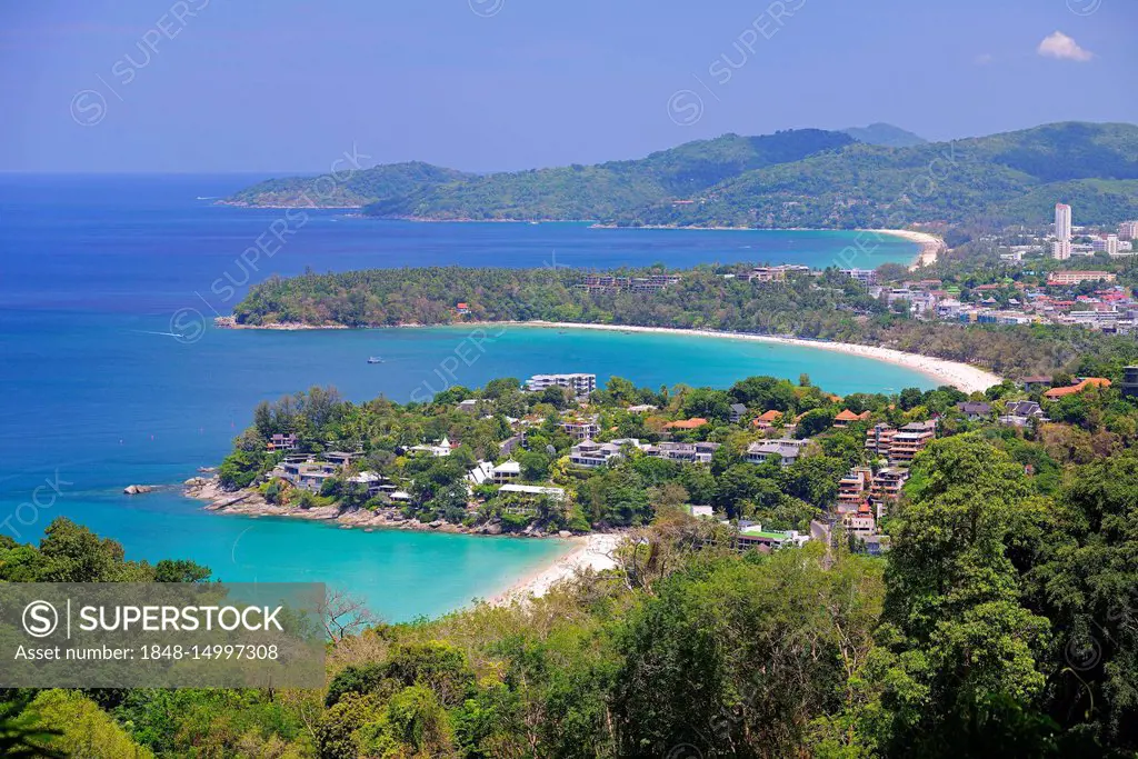 View of Karon and Patong Beach from Karon Viewpoint, Phuket, Thailand