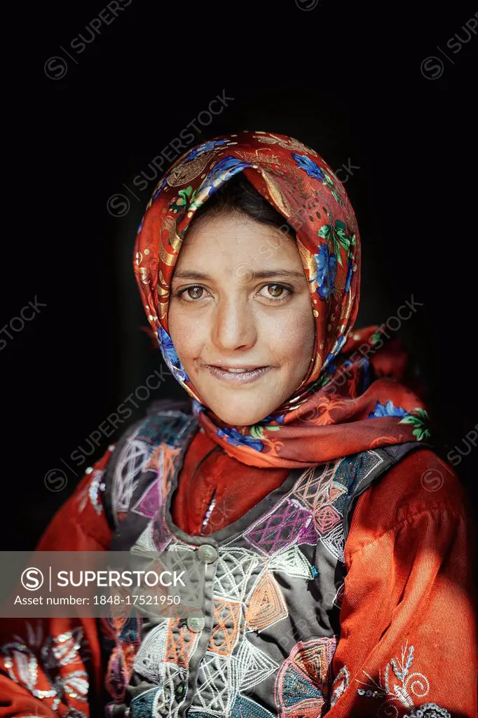 Portrait Sadaf Ma, child of a Wakhi family with traditional traditional traditional traditional traditional traditional traditional traditional tradit...