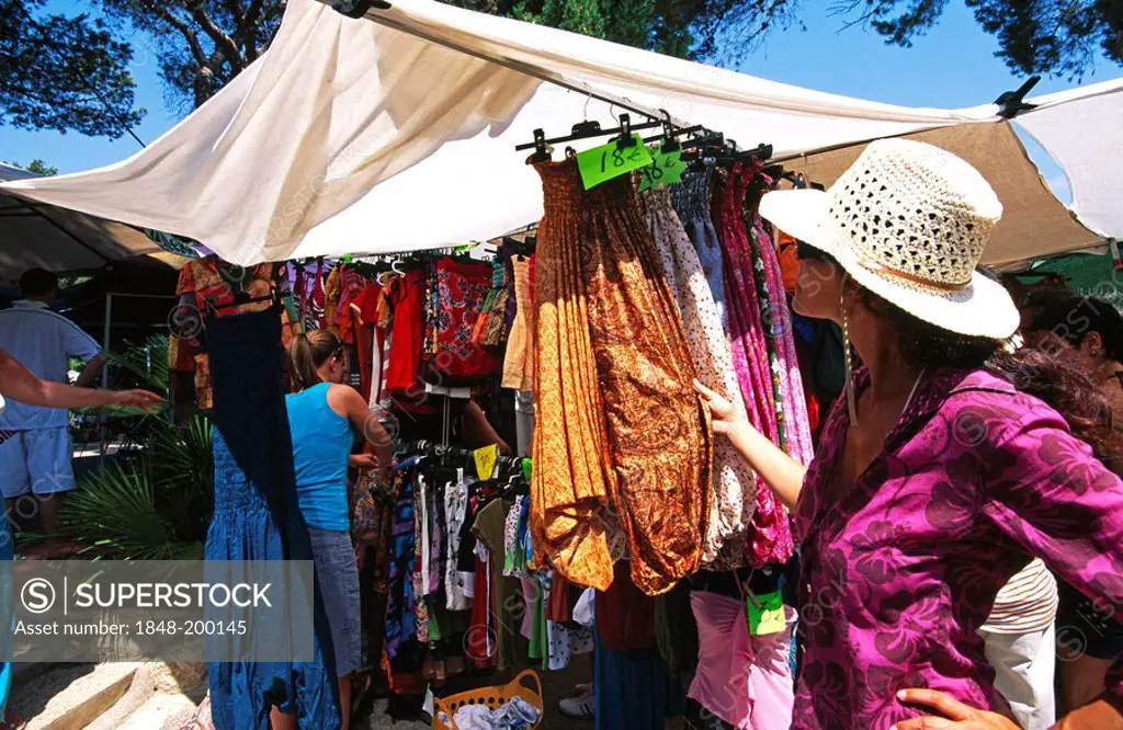 Hippie market in Punta Arabi, Ibiza, Balearic Islands, Spain