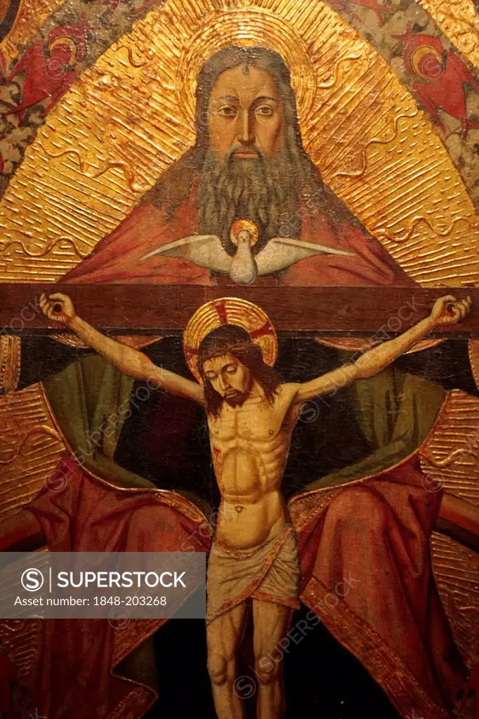 Religious painting in Sant'Antonio Abate Church in Castelsardo, Sardinia, Italy, Europe