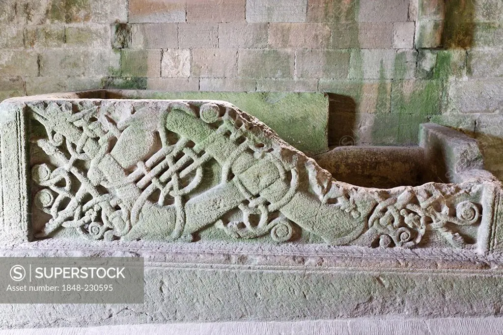 Details in the the romanesque Cormacs chapel (1134) on the Rock of Cashel or Cashel of the Kings the seat of the Kings of Munster, Cashel, Tipperary, ...