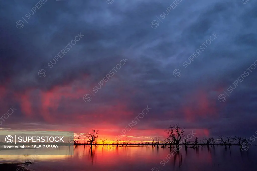 Sunset at Lake Menindee, Kinchega National Park, New South Wales, Australia