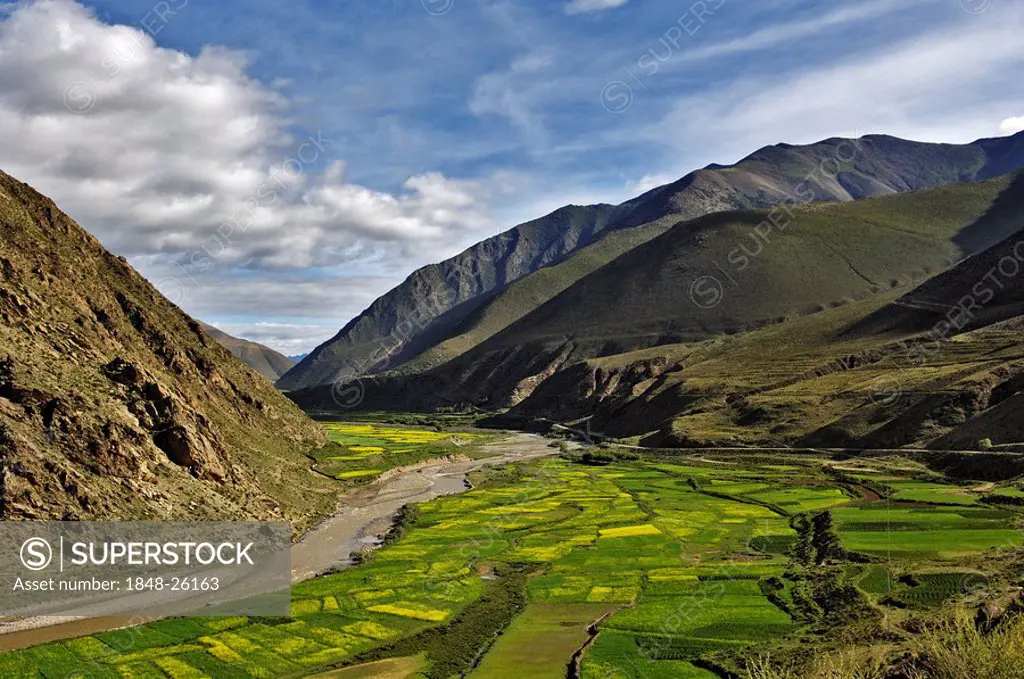 River, fertile valley, Tibet