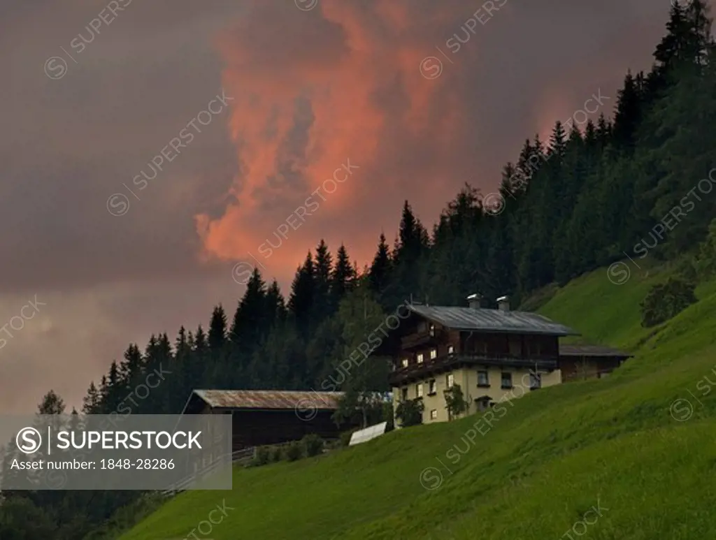Farmhouse near Unterwand, Lambachgraben, Grossarltal, Salzburg, Austria, Europe