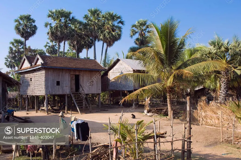 Farmhouse, village near Kampong Thom, Cambodia, Indochina, Southeast Asia