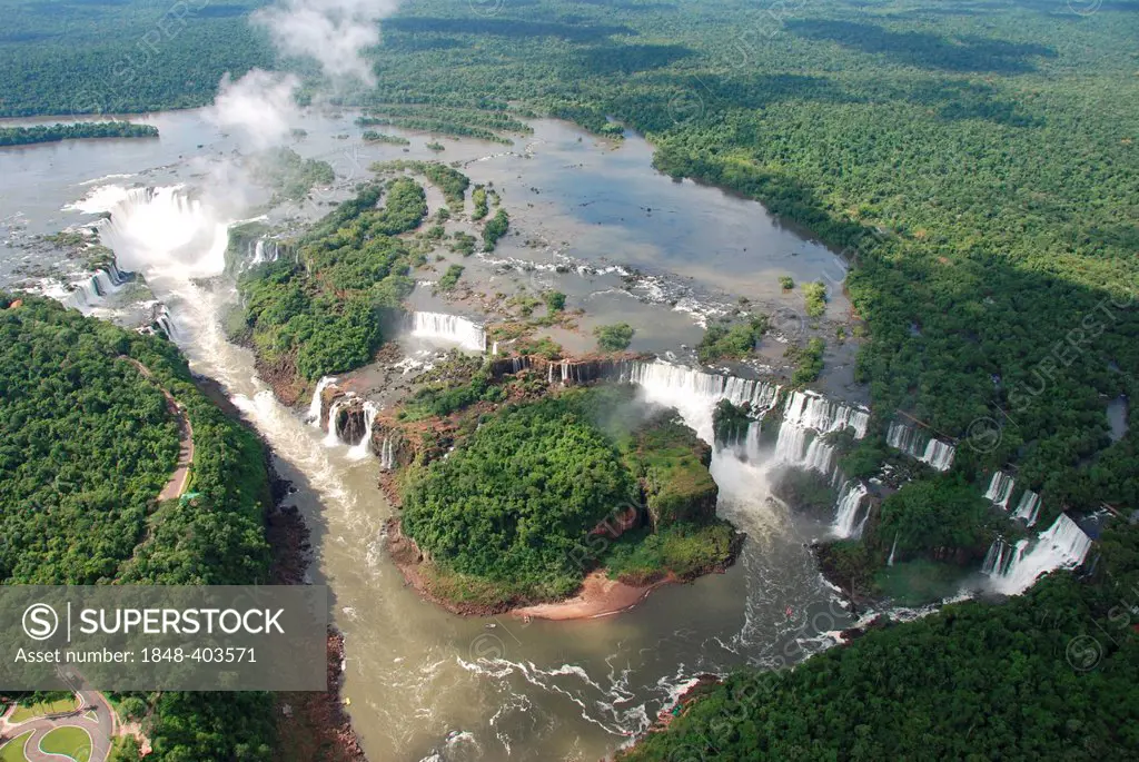 Iguazu Falls, aerial, Iguazu, Brazil, South America