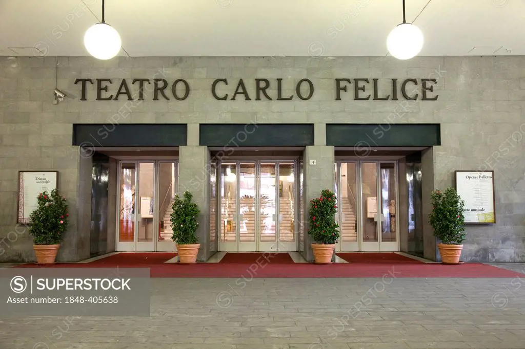 Teatro Carlo Felice, theater, opera, old town, Genoa, Riviera, Liguria, Italy, Europe